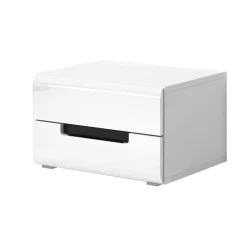Garnero Arredamenti Comodini|Comò-Set 2 comodini 52x35h cm 2 cassetti   per camera Dubai Gihome® Bianco Lucido