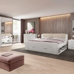 Garnero Arredamenti Comodini Cameretta|Comò-Set 2 comodini 46x56h cm 3 cassetti pino bianco Cortina Gihome® Bianco Frassinato