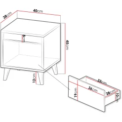 Garnero Arredamenti Comodini|Comò-Set 2 comodini 40x45h cm design moderni rovere rustico Salisburgo