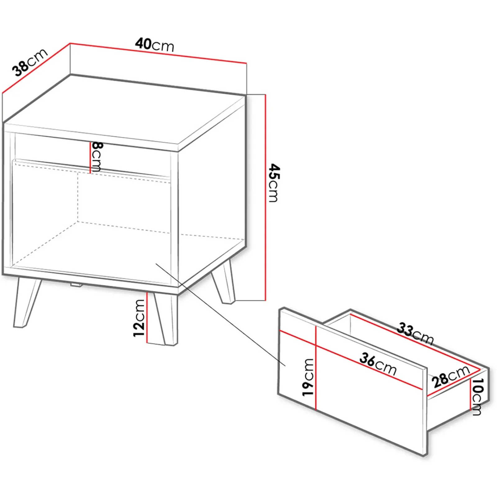 Garnero Arredamenti Comodini|Comò-Set 2 comodini 40x45h cm design moderni rovere rustico Salisburgo