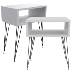 Garnero Arredamenti Comodini Cameretta|Comò-Set 2 comodini  45x59h cm moderni design industrial bianco Jamar Bianco Opaco
