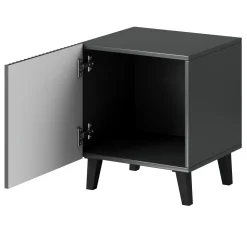 Garnero Arredamenti Comodini|Comò-Set 2 comodini 45x52h cm moderni cannettato Essence Antracite