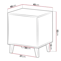 Garnero Arredamenti Comodini|Comò-Set 2 comodini 45x52h cm moderni cannettato Essence Antracite