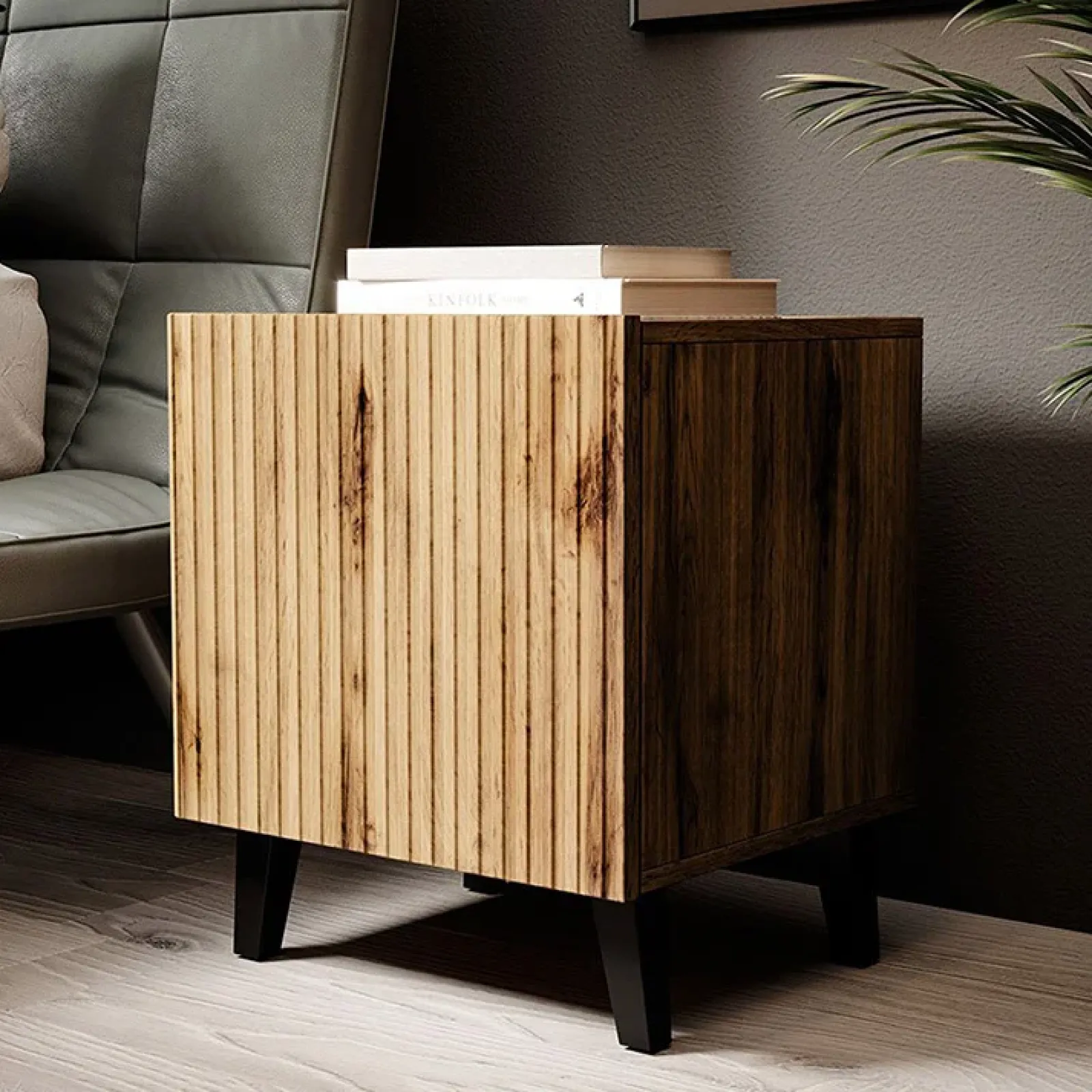 Garnero Arredamenti Comodini Cameretta|Comò-Set 2 comodini 45x52h cm moderni cannettato Essence Quercia