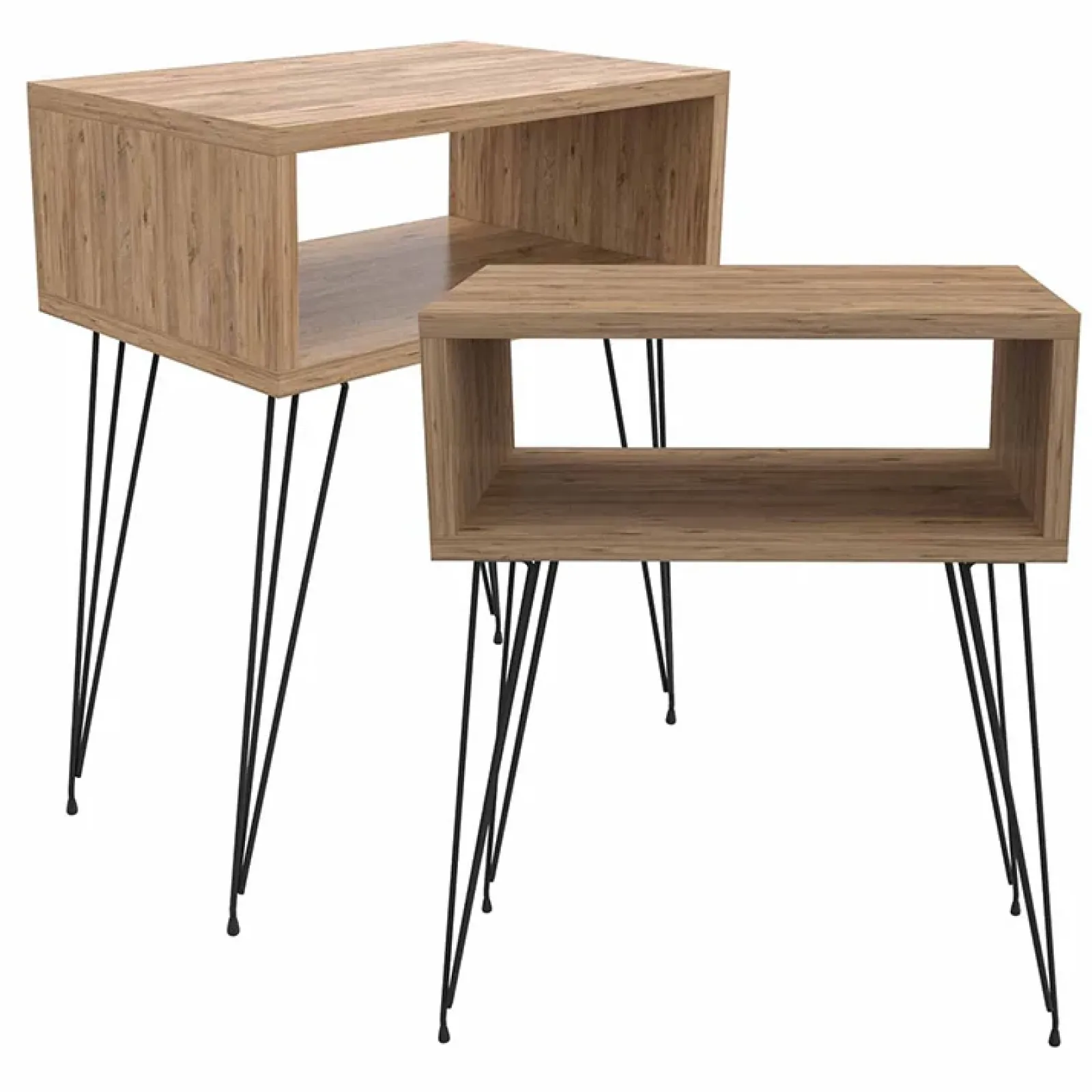 Garnero Arredamenti Comodini Cameretta|Comò-Set 2 comodini 45x59h cm moderni design industrial Jamar Rovere