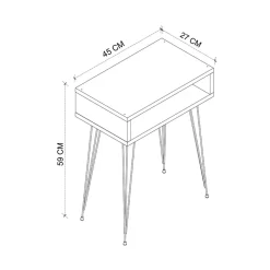 Garnero Arredamenti Comodini Cameretta|Comò-Set 2 comodini 45x59h cm moderni design industrial Jamar Rovere