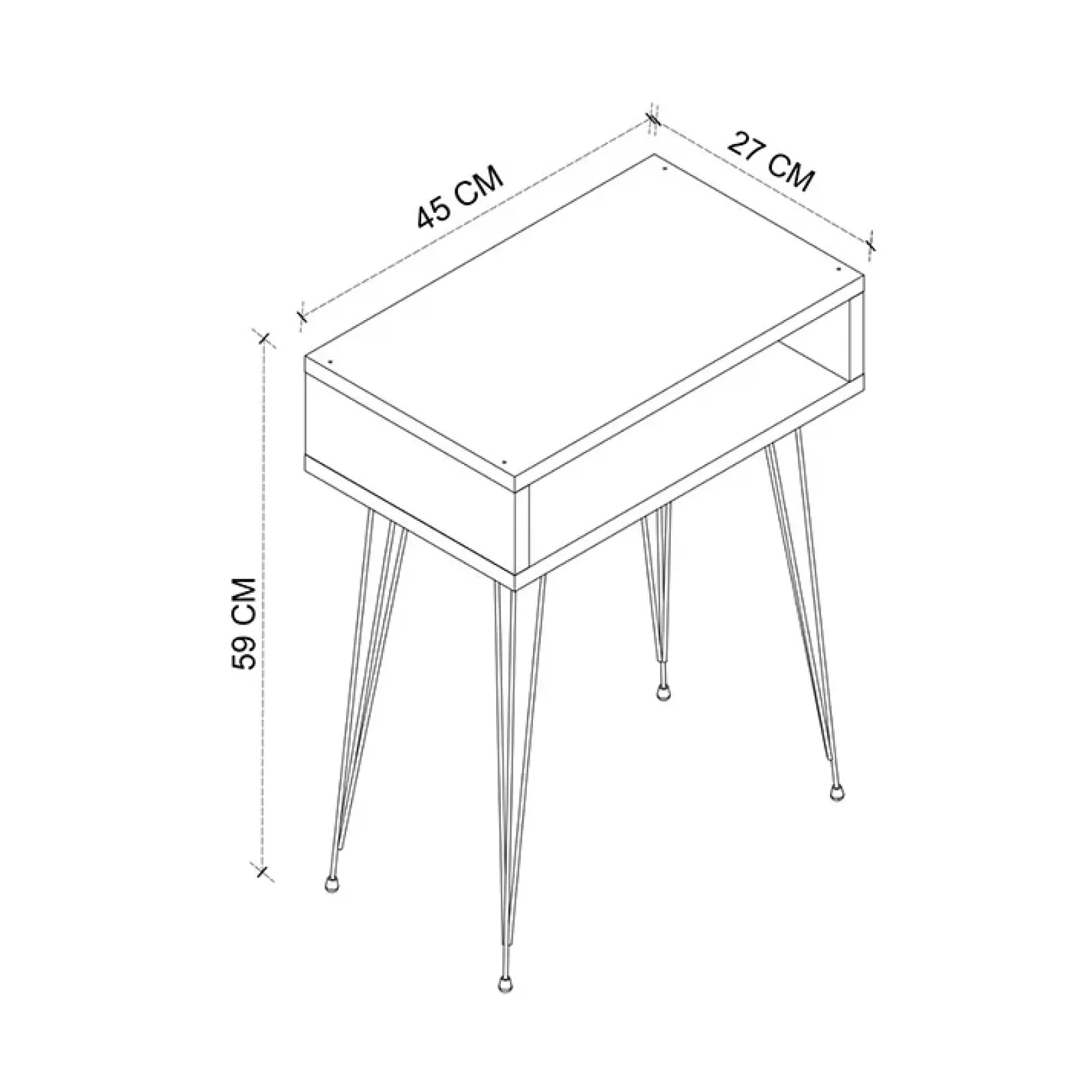 Garnero Arredamenti Comodini Cameretta|Comò-Set 2 comodini 45x59h cm moderni design industrial Jamar Rovere