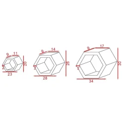 Garnero Arredamenti Mensole E Pensili-Set 3 mensole soggiorno design moderno pino chiaro Furnari