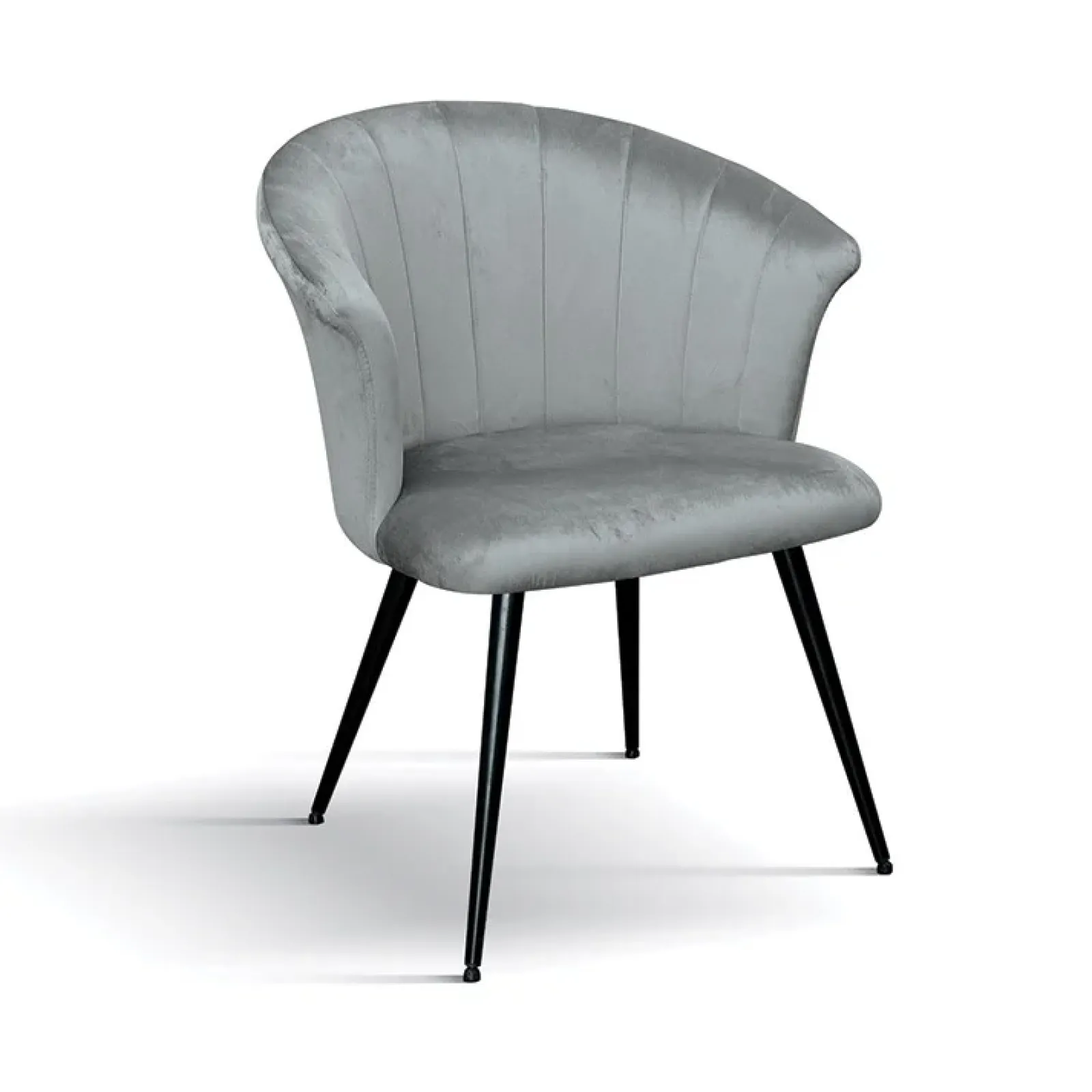 Garnero Arredamenti Poltroncine Imbottite-Set 2 poltrone imbottite in velluto grigio metallo Luxo