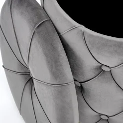 Garnero Arredamenti Pouf-Set 2 pouf con contenitore in velluto Emil Grigio