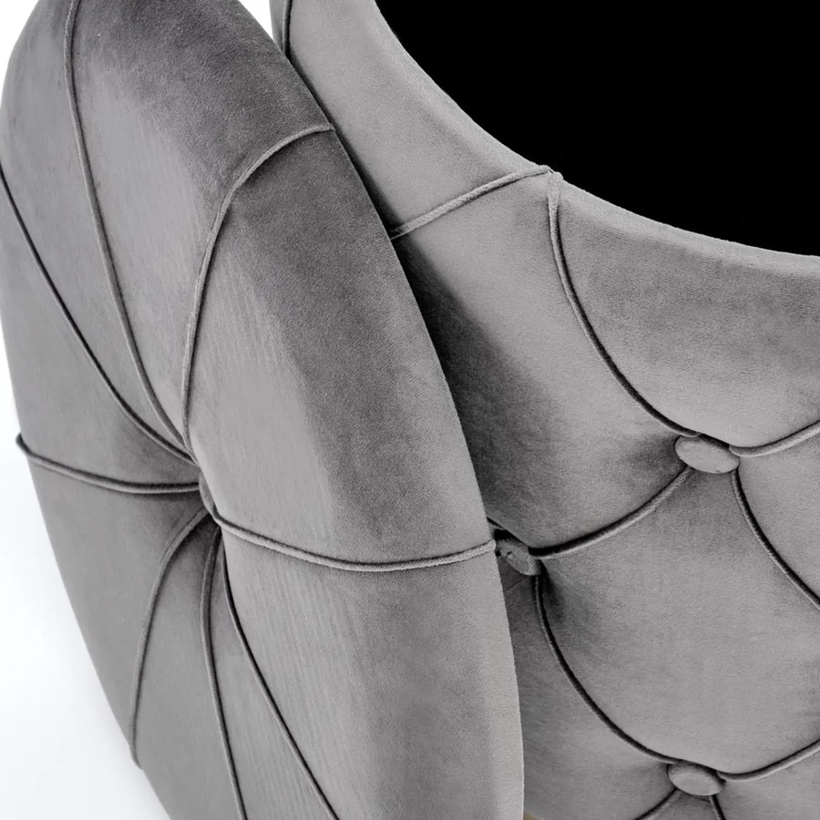 Garnero Arredamenti Pouf-Set 2 pouf con contenitore in velluto Emil Grigio