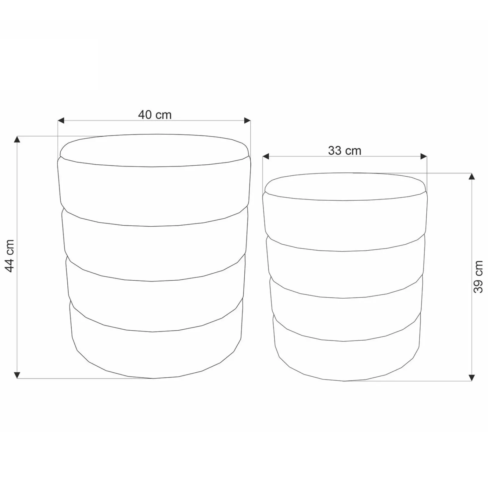 Garnero Arredamenti Pouf-Set 2 pouf contenitori in velluto Xavier Beige