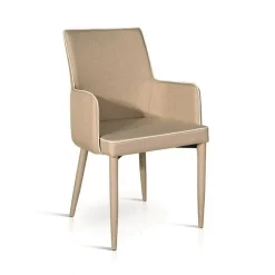 Garnero Arredamenti Sedie Sala Attesa|Sedie In Tessuto-Set 4 sedie da pranzo con braccioli in tessuto tortora Scarlett Gihome®