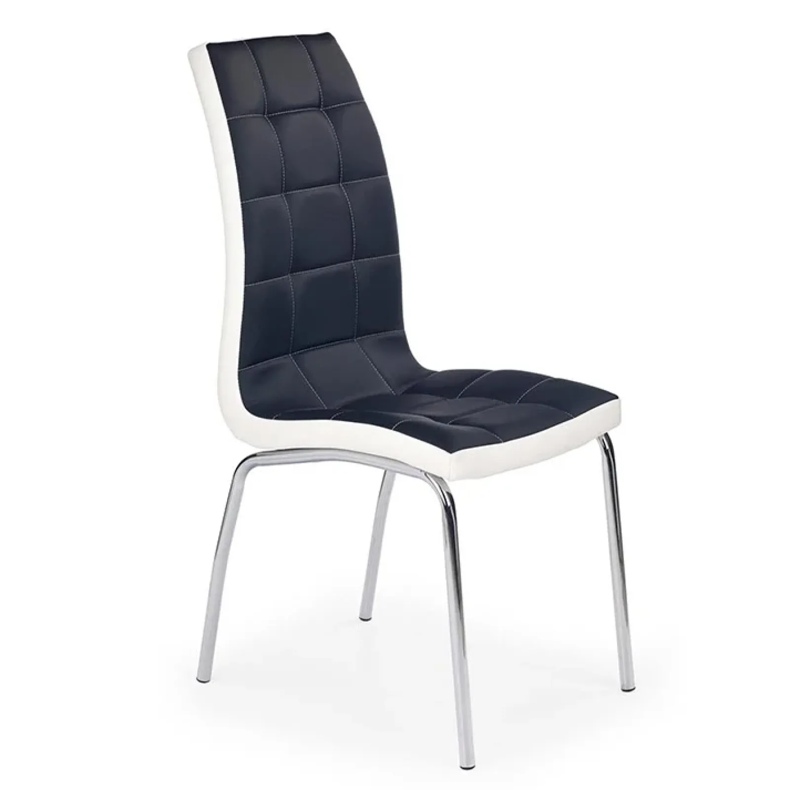 Garnero Arredamenti Sedie Imbottite Ecopelle-Set 4 sedie da pranzo design in ecopelle nero bianco Clara