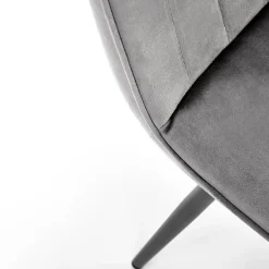 Garnero Arredamenti Sedie In Tessuto-Set 4 sedie da pranzo imbottite in velluto grigia Samira Grigio