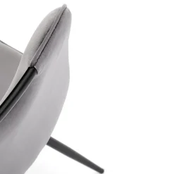 Garnero Arredamenti Sedie In Tessuto-Set 4 sedie da pranzo imbottite in velluto grigia Samira Grigio