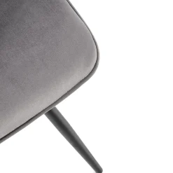 Garnero Arredamenti Sedie In Tessuto-Set 4 sedie da pranzo imbottite in velluto grigia Samira Grigio