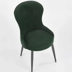 Garnero Arredamenti Sedie In Tessuto-Set 2 sedie da pranzo imbottite in velluto Vera Verde