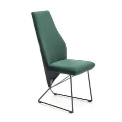 Garnero Arredamenti Sedie In Tessuto-Set 2 sedie da pranzo imbottite in velluto scuro nero Malabo Verde