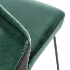 Garnero Arredamenti Sedie In Tessuto-Set 2 sedie da pranzo imbottite in velluto scuro nero Malabo Verde