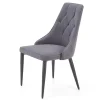 Garnero Arredamenti Sedie In Tessuto-Set 2 sedie da pranzo imbottite in velluto grigio Deanna