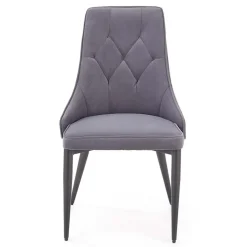 Garnero Arredamenti Sedie In Tessuto-Set 2 sedie da pranzo imbottite in velluto grigio Deanna