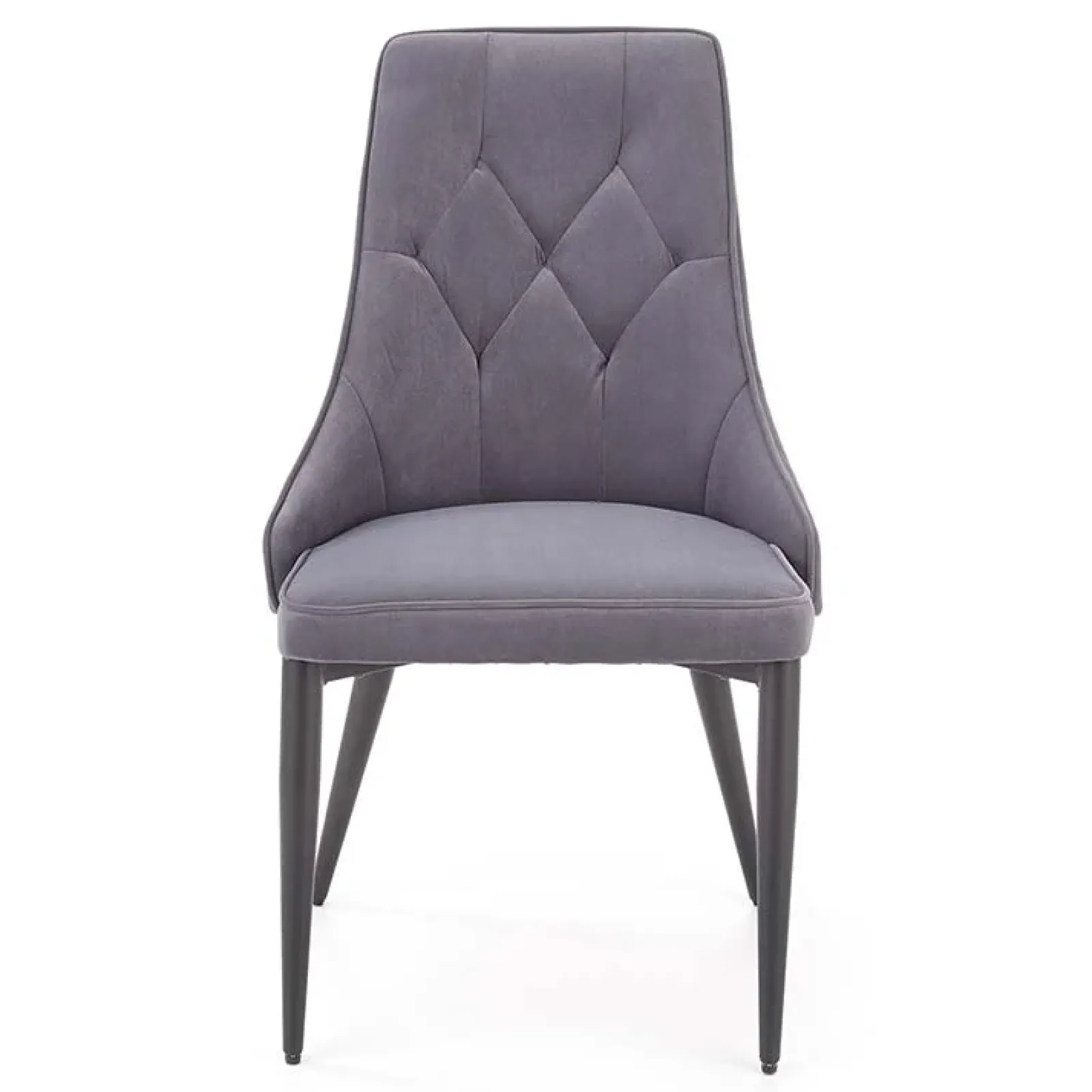 Garnero Arredamenti Sedie In Tessuto-Set 2 sedie da pranzo imbottite in velluto grigio Deanna