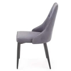 Garnero Arredamenti Sedie In Tessuto-Set 2 sedie da pranzo imbottite in velluto grigio Deanna