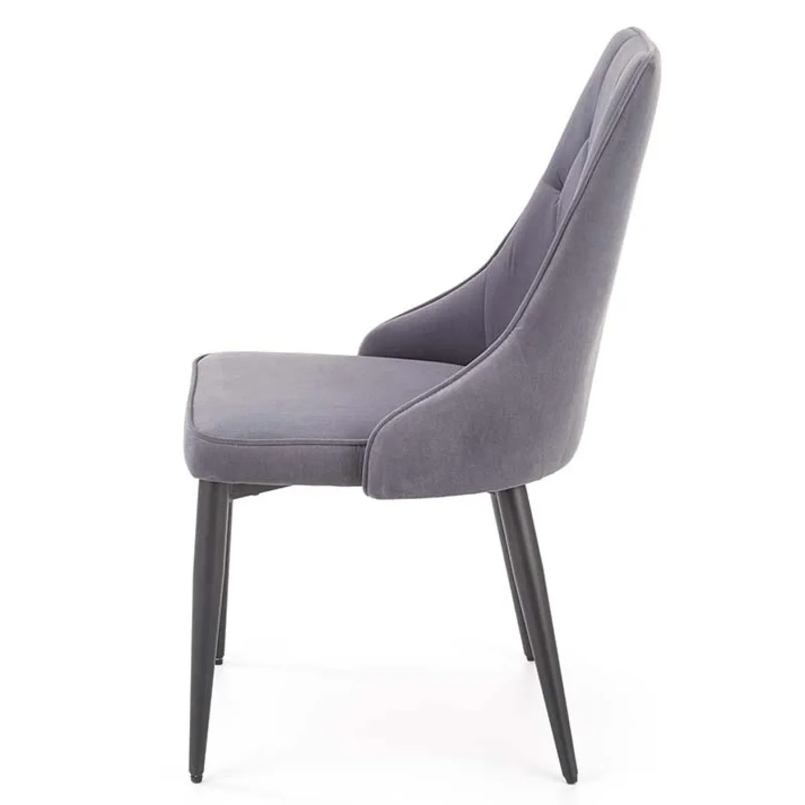 Garnero Arredamenti Sedie In Tessuto-Set 2 sedie da pranzo imbottite in velluto grigio Deanna