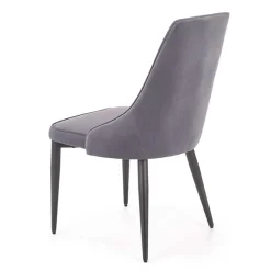 Garnero Arredamenti Sedie In Tessuto-Set 2 sedie da pranzo imbottite in velluto grigio Deanna