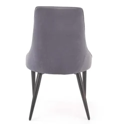 Garnero Arredamenti Sedie In Tessuto-Set 2 sedie da pranzo imbottite in velluto grigio Deanna