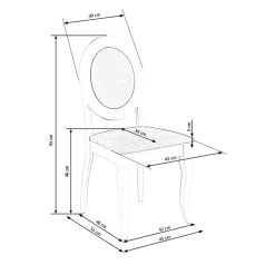 Garnero Arredamenti Sedie In Tessuto-Set 2 sedie da pranzo imbottite in tessuto grigio bianco Adna