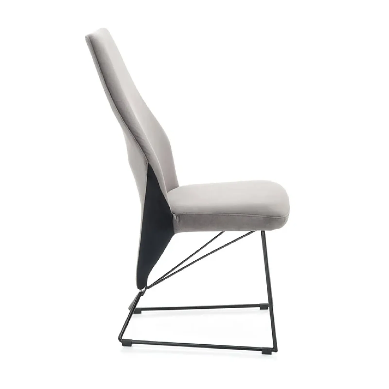 Garnero Arredamenti Sedie In Tessuto-Set 2 sedie da pranzo imbottite in velluto nero Malabo Grigio