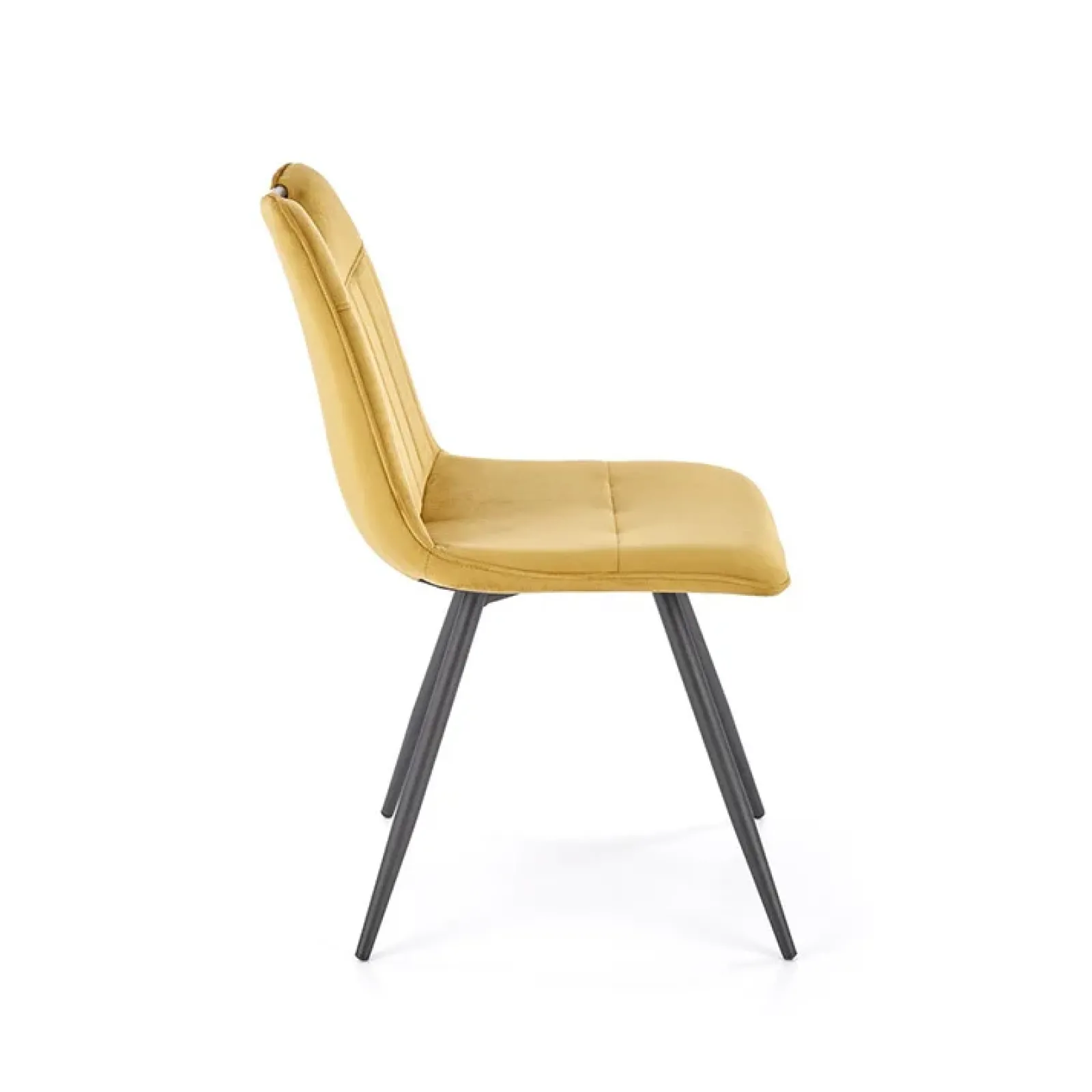 Garnero Arredamenti Sedie In Tessuto-Set 4 sedie da pranzo imbottite in velluto Samira Senape