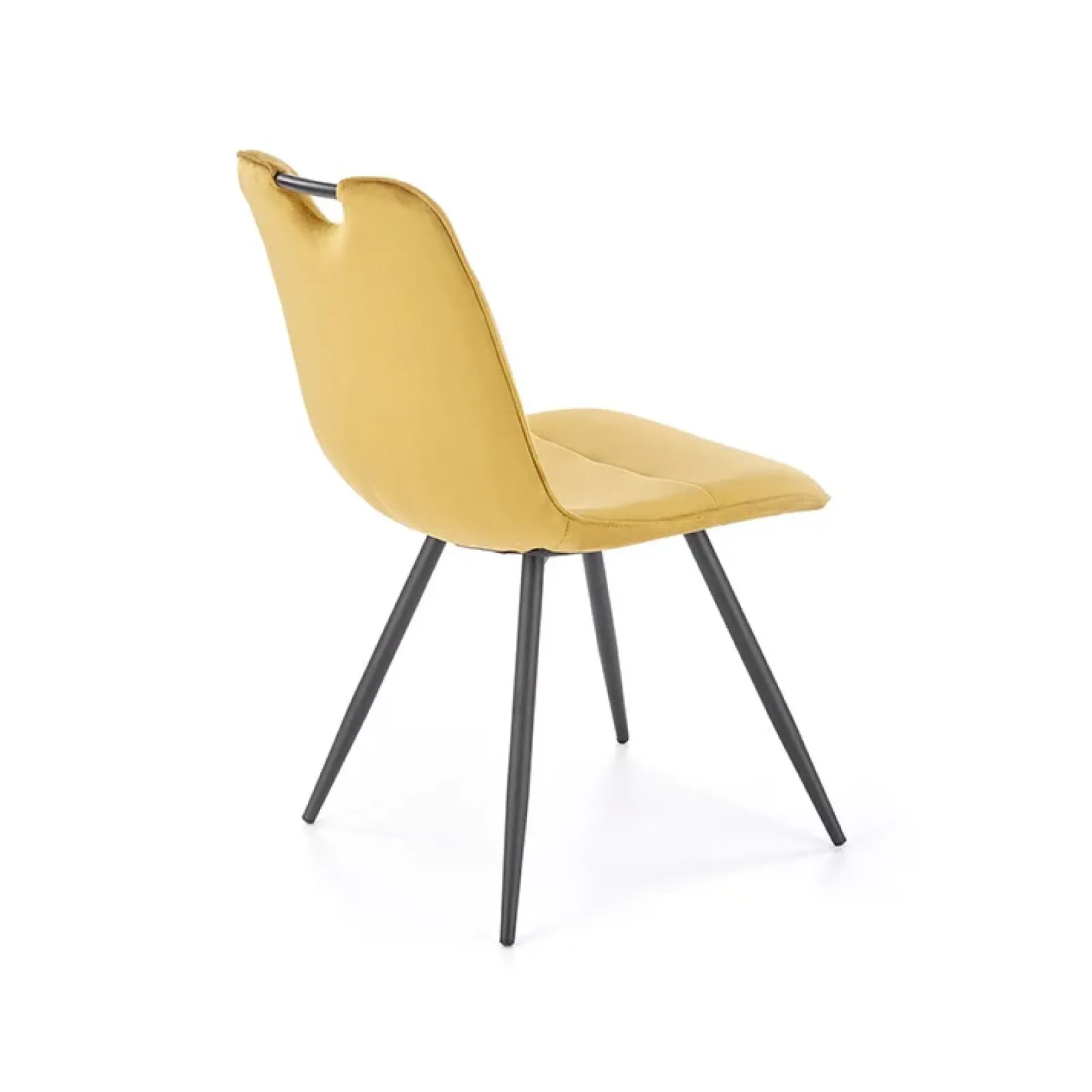 Garnero Arredamenti Sedie In Tessuto-Set 4 sedie da pranzo imbottite in velluto Samira Senape