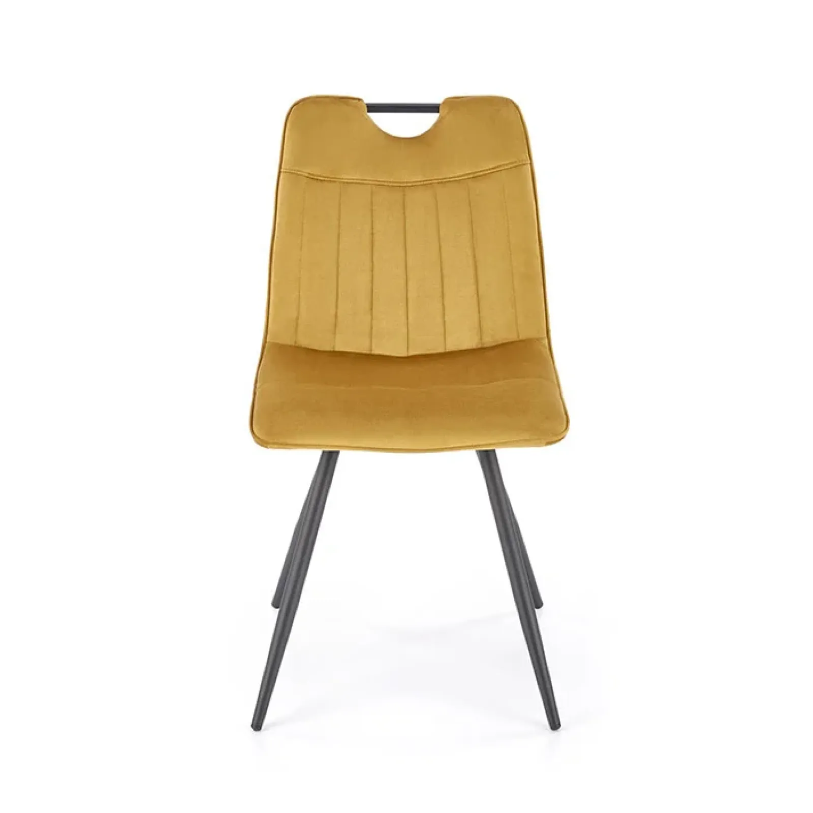 Garnero Arredamenti Sedie In Tessuto-Set 4 sedie da pranzo imbottite in velluto Samira Senape