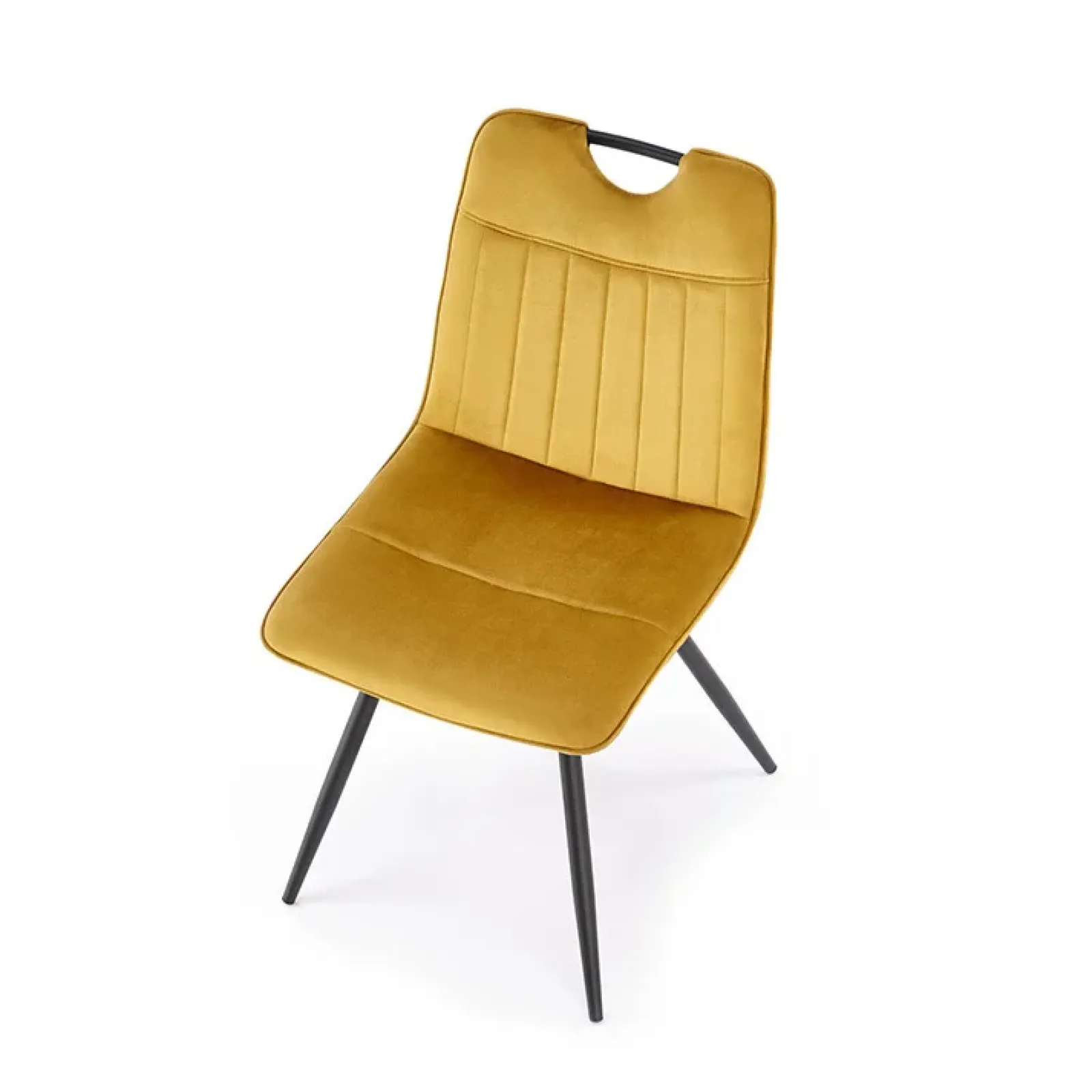 Garnero Arredamenti Sedie In Tessuto-Set 4 sedie da pranzo imbottite in velluto Samira Senape