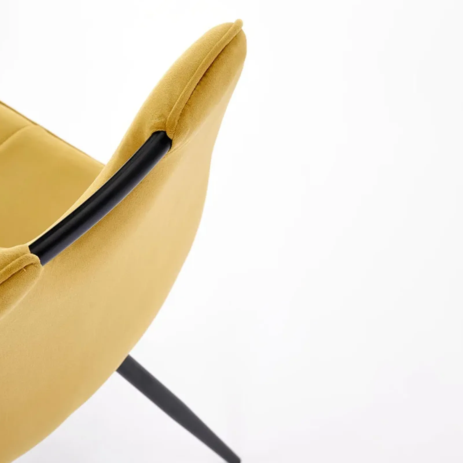 Garnero Arredamenti Sedie In Tessuto-Set 4 sedie da pranzo imbottite in velluto Samira Senape