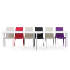 Garnero Arredamenti Sedie Imbottite Ecopelle-Set 2 sedie da pranzo imbottite in tessuto bianco Kate