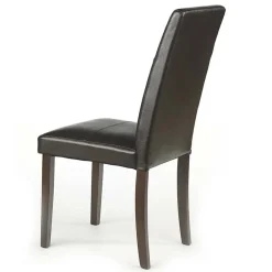 Garnero Arredamenti Sedie Imbottite Ecopelle-Set 2 sedie da pranzo in ecopelle testa di moro wengè Amaris