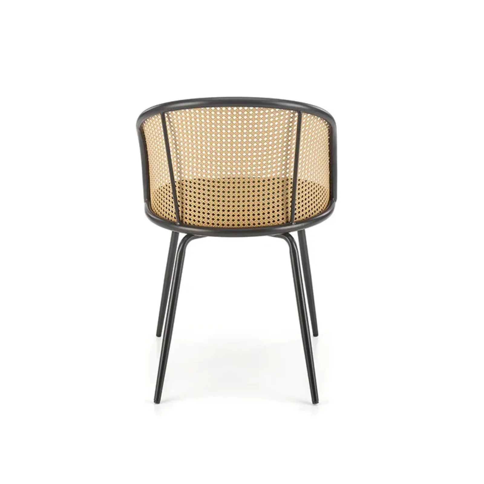 Garnero Arredamenti Sedie In Legno-Set 4 sedie da pranzo in rattan e velluto scuro Triski Verde