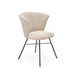 Garnero Arredamenti Sedie In Tessuto-Set 2 sedie da pranzo in tessuto beige nero Quark