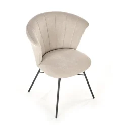 Garnero Arredamenti Sedie In Tessuto-Set 2 sedie da pranzo in tessuto beige nero Quark