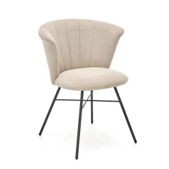 Garnero Arredamenti Sedie In Tessuto-Set 2 sedie da pranzo in tessuto beige nero Quark