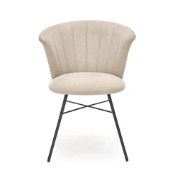 Garnero Arredamenti Sedie In Tessuto-Set 2 sedie da pranzo in tessuto beige nero Quark