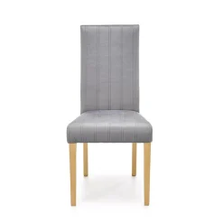 Garnero Arredamenti Sedie In Tessuto-Set 2 sedie da pranzo in tessuto velluto trapuntato rovere chiaro Doha Grigio