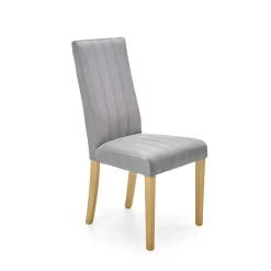 Garnero Arredamenti Sedie In Tessuto-Set 2 sedie da pranzo in tessuto velluto trapuntato rovere chiaro Doha Grigio