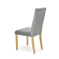 Garnero Arredamenti Sedie In Tessuto-Set 2 sedie da pranzo in tessuto velluto trapuntato rovere chiaro Doha Grigio