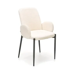 Garnero Arredamenti Sedie In Tessuto-Set 2 sedie da pranzo in tessuto crema Doras