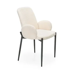 Garnero Arredamenti Sedie In Tessuto-Set 2 sedie da pranzo in tessuto crema Doras